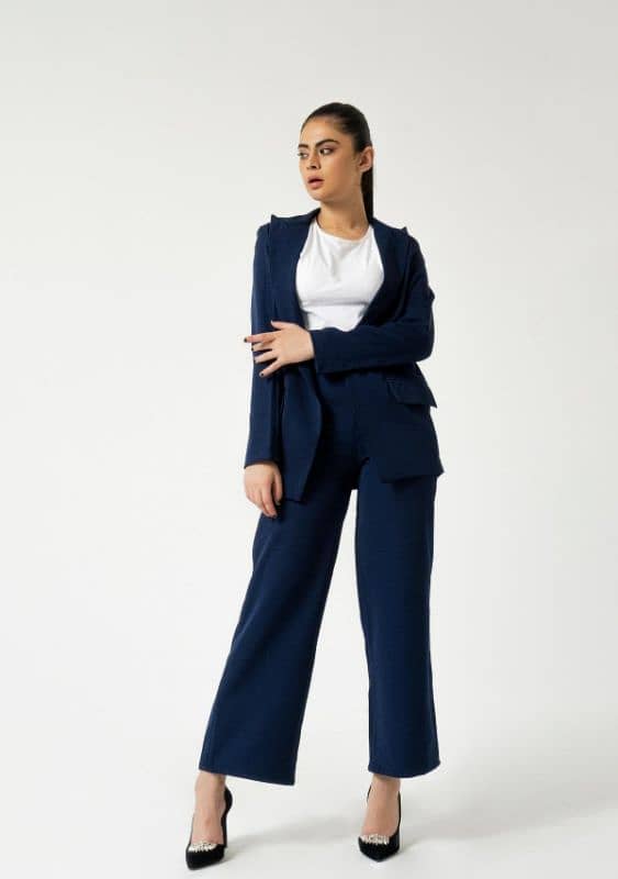 Women Blazer And Pants / Coat / Navy Blue 1