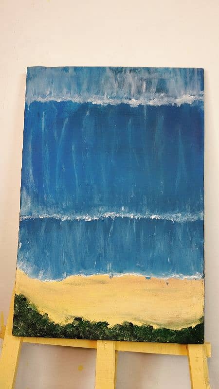 Sea Side acrylic painting 1