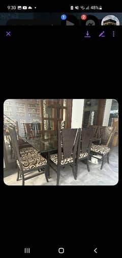 dinning table with six chairs