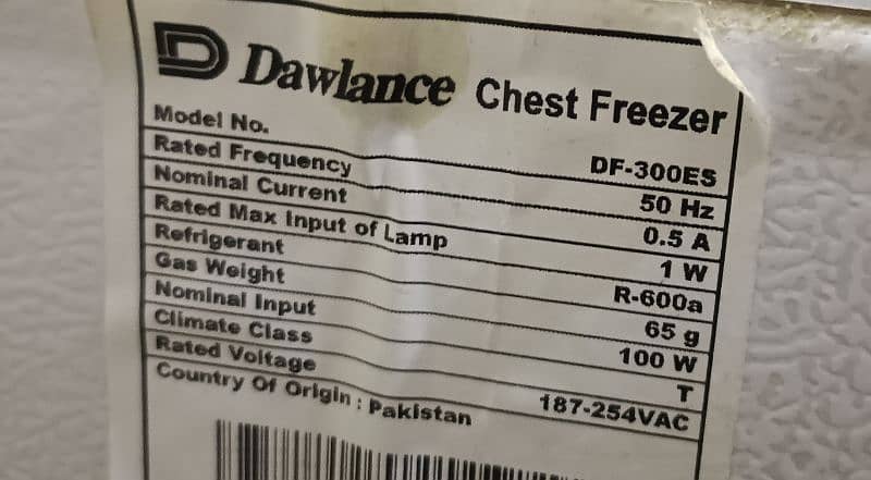 Dawlance DF-300ES Cheat Freezer 5