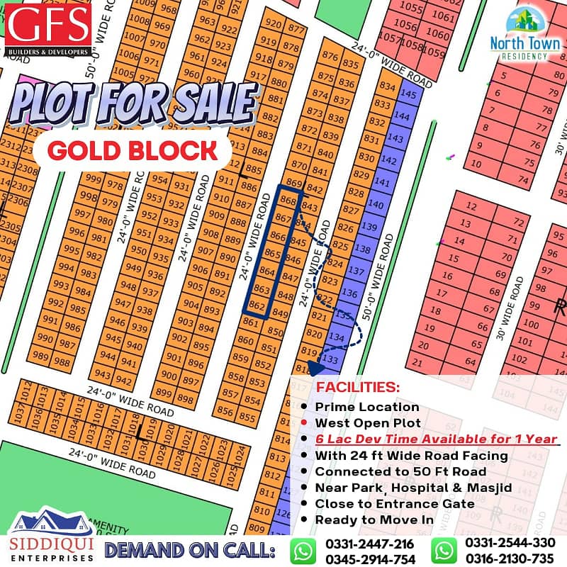 PLOT SALE IN NORTH TOWN RESIDENCY GOLD BLOCK PHASE 1 3