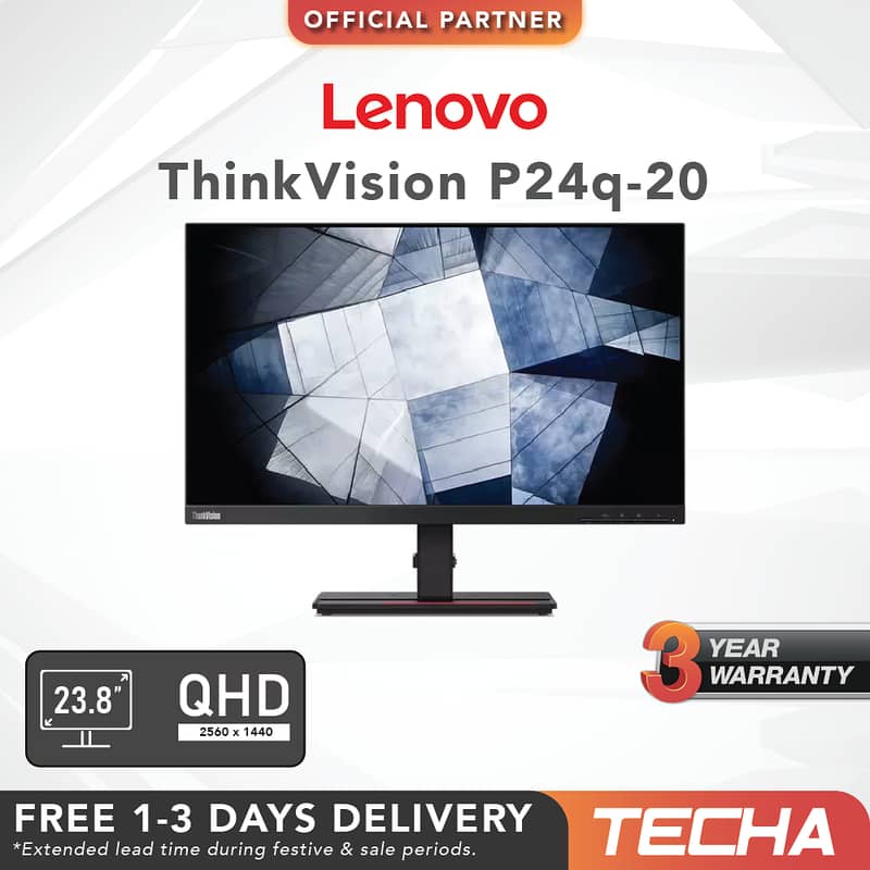 24" Inch Lenovo 2K Borderless Type-C Display IPS HDR 10 LED Monitor 5