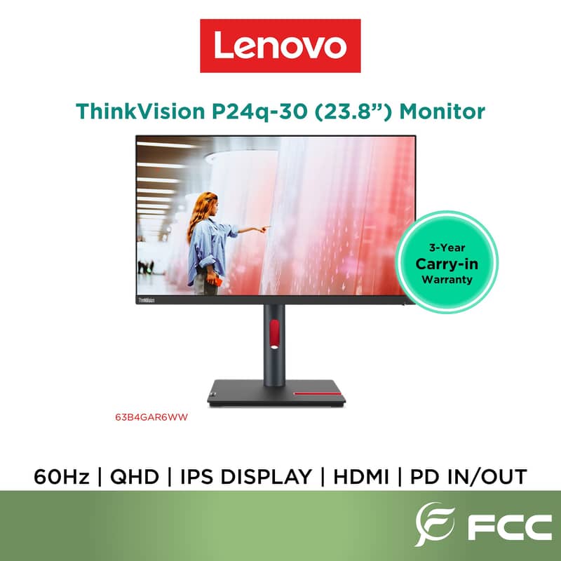 24" Inch Lenovo 2K Borderless Type-C Display IPS HDR 10 LED Monitor 14