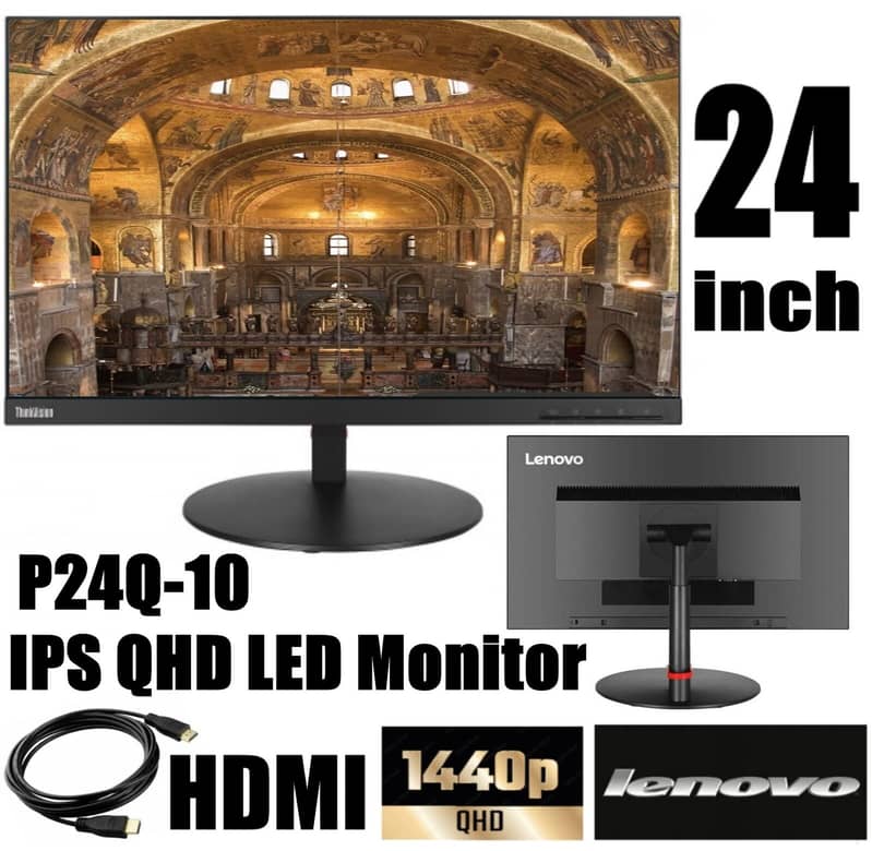 24" Inch Lenovo 2K Borderless Type-C Display IPS HDR 10 LED Monitor 19