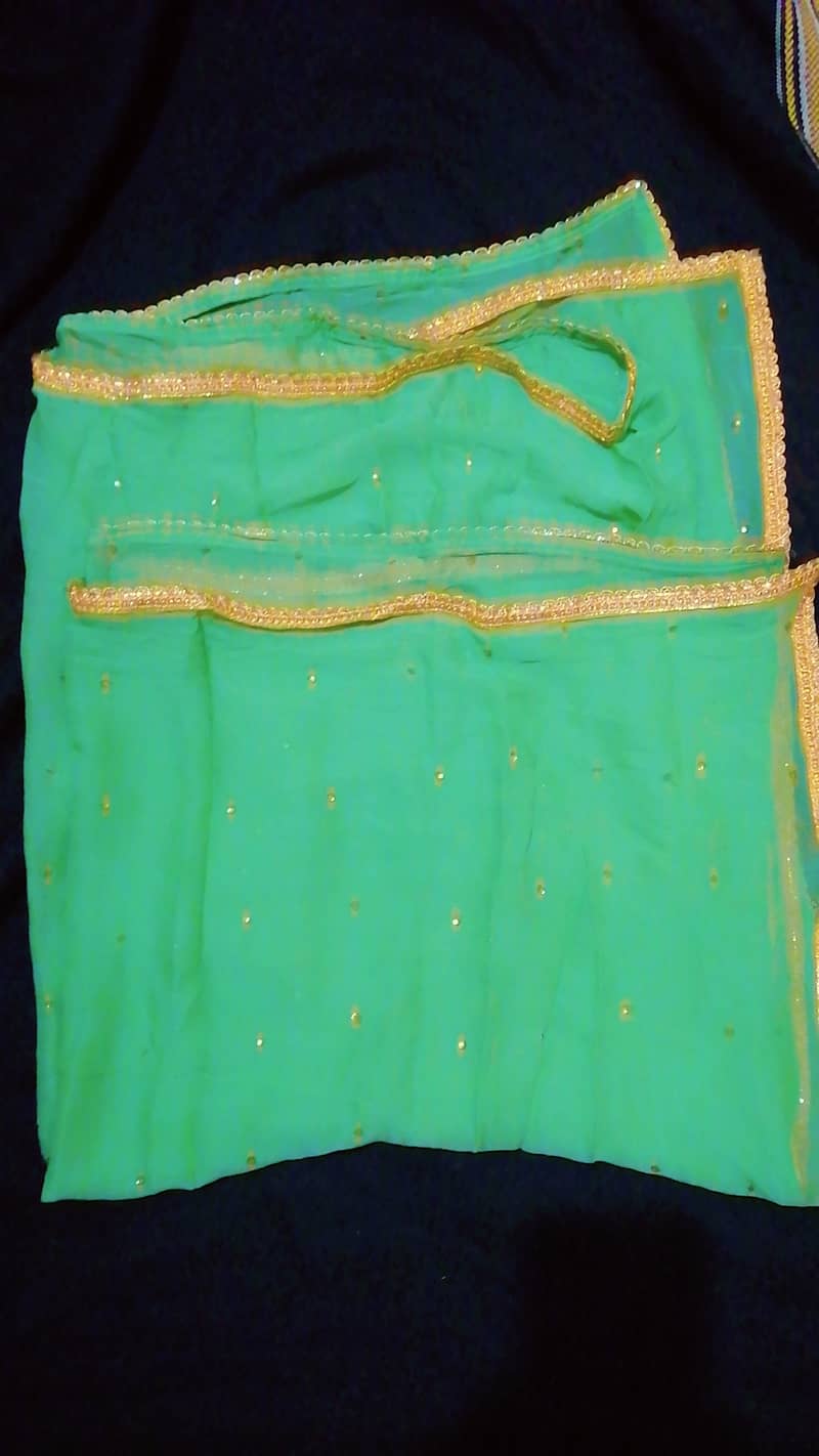 Brand New Sea Green Embroidered Dress with Stone Work 7