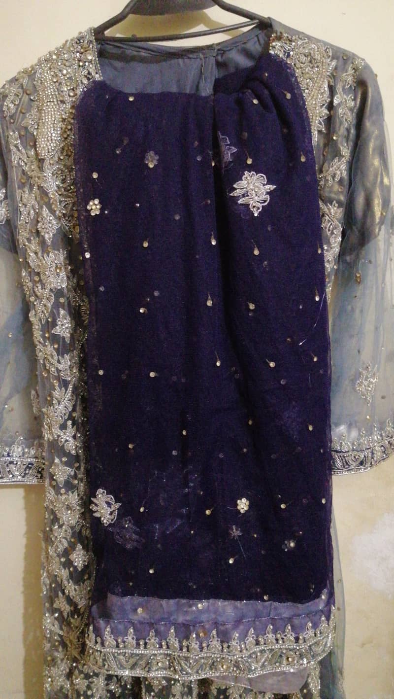 Stunning Grey Embroidered Maxi with Silk Pajama 4