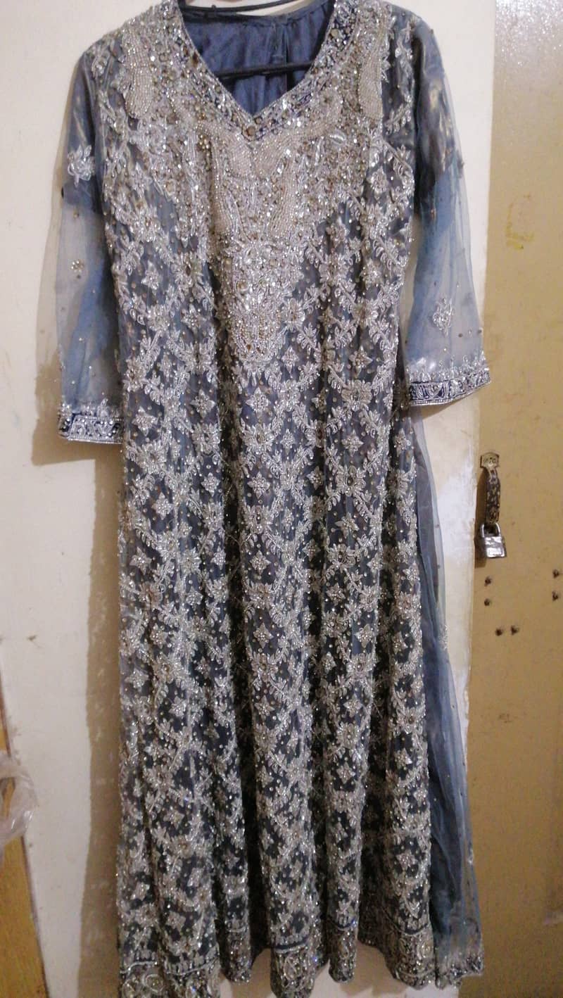 Stunning Grey Embroidered Maxi with Silk Pajama 5