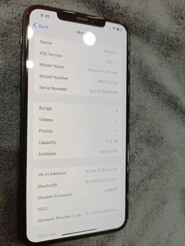 Iphone 11 pro Max 512gb PTA 5