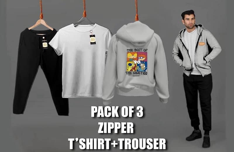 _WINTER COLLECTION COMPLETE SUIT_3 in 1 ZIPPER HOODI+TSHIRT+TROUSER_ 3