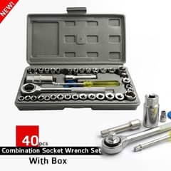 40 PCs Socket Wrench Vehicle Tool Kit 0