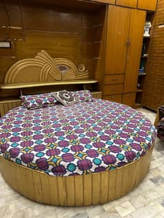 double wooden bed