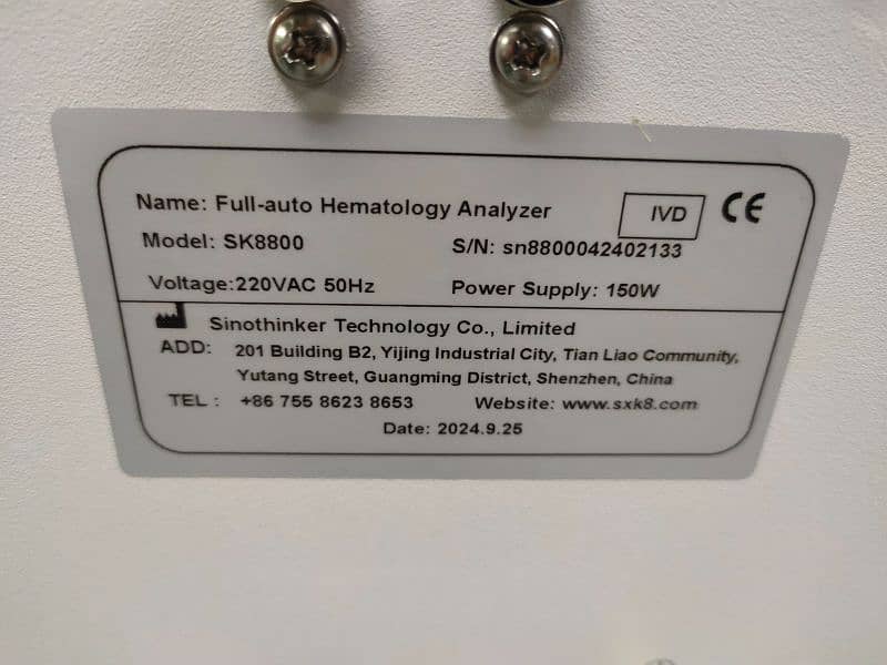 Brand New box pack hematology analyzer ( cbc machine) Automatic 3