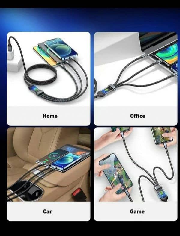 3 in 1 USB Fast charging cable for mobiles 6