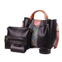 4 Pcs Women's Royal PU Leather Shoulder Bag