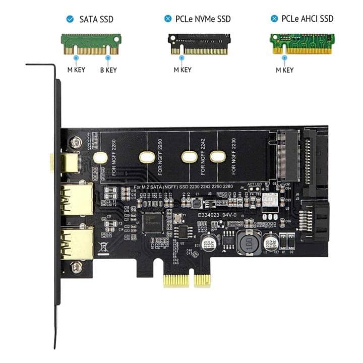 USB 3.0 Type-C & Card with M. 2 SATA SSD Adapter (W/app 0339-6233342) 1