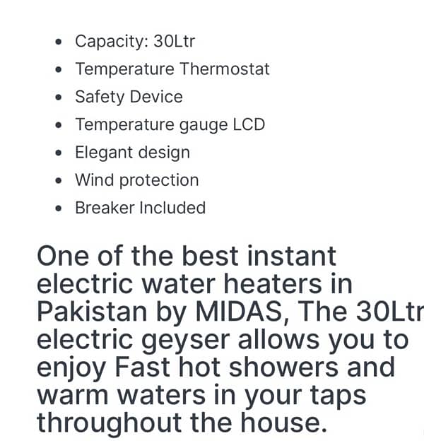 MIDAS Instant electric water Heater 5