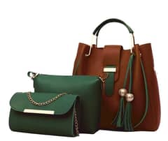 3pcs leather handbags for women