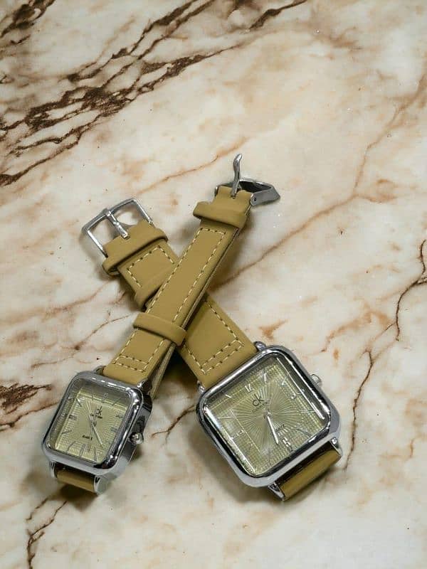 Square Dial Couple Watch 2