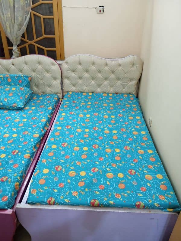 2 Bed Set | wooden with mattresses 2