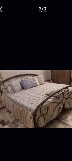 iron king size bed without mattress