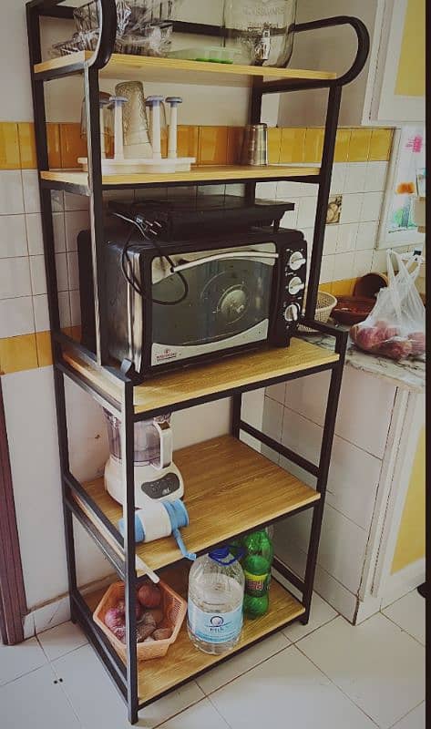 5-shelf Kitchen Bakers Rack with Hutch Industrial Microwave Oven Stand 0