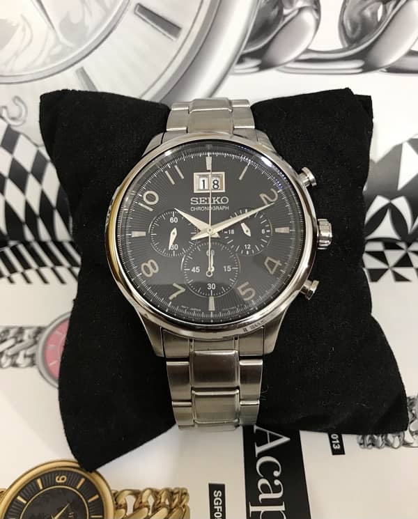 ORIGINAL SEIKO CHRONOGRAPH-BRAND NEW WATCH-RADO-OMEGA-ROLEX-TISSOT-TAG 1