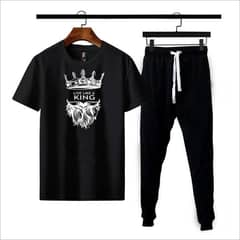 2 pcs men's cotton jersey Printed track suit 0