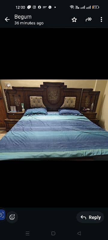 king size bed with  2 side table without metres 3