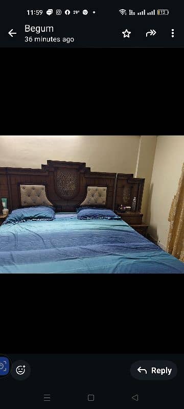 king size bed with  2 side table without metres 5