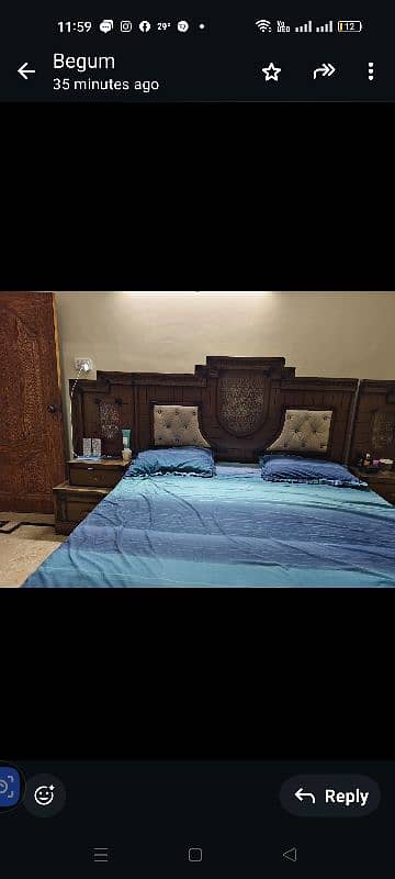 king size bed with  2 side table without metres 7