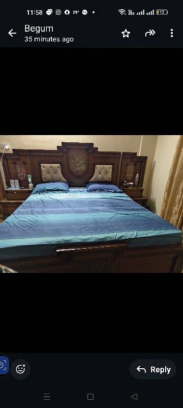 king size bed with  2 side table without metres 9