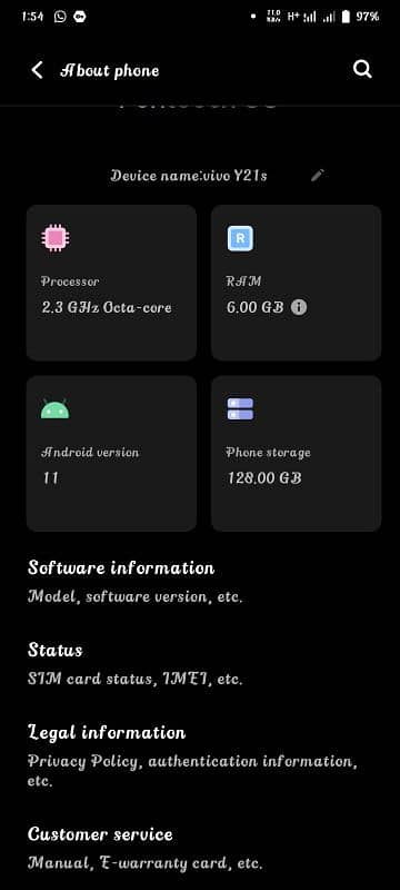 Vivo Y21s 6 gb or 128 gb 11