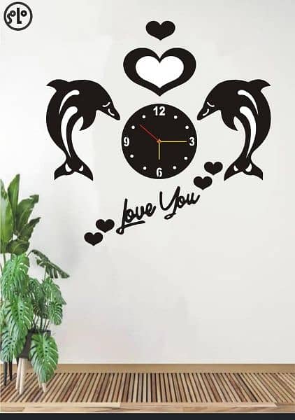 Beautiful dolphin design MDF Wall clock Cash on delivery 2