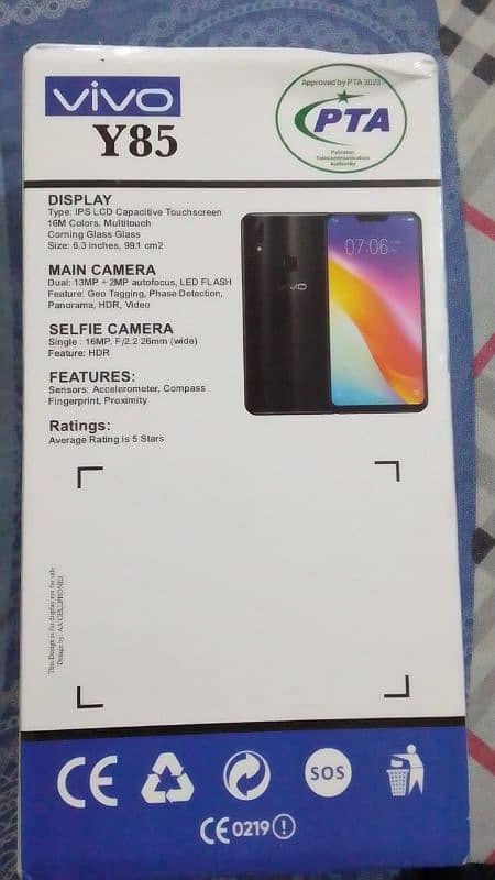 Vivo y 85 4 64 gb new hy all ok argant cell 4