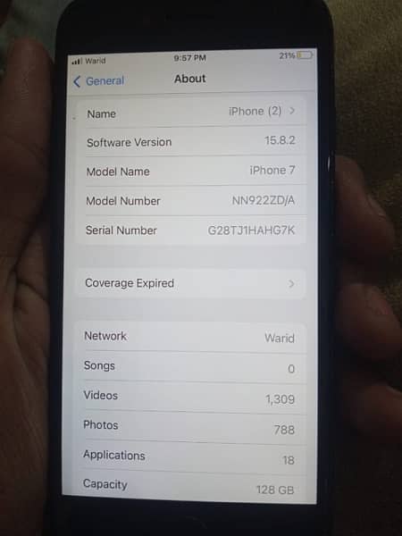 iphone 7 PTA approved 128 GB 7