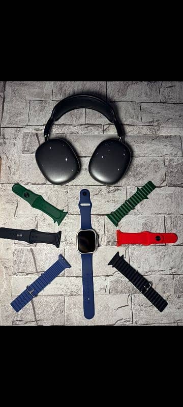 Smart watch with 7 straps and Headphones 3