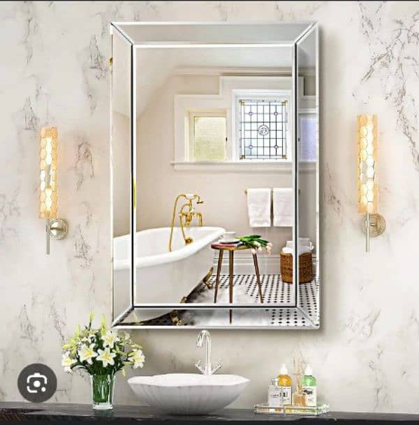 Elegant Beveled Wall Mirror – Premium Quality for Home & Office (6*4) 3