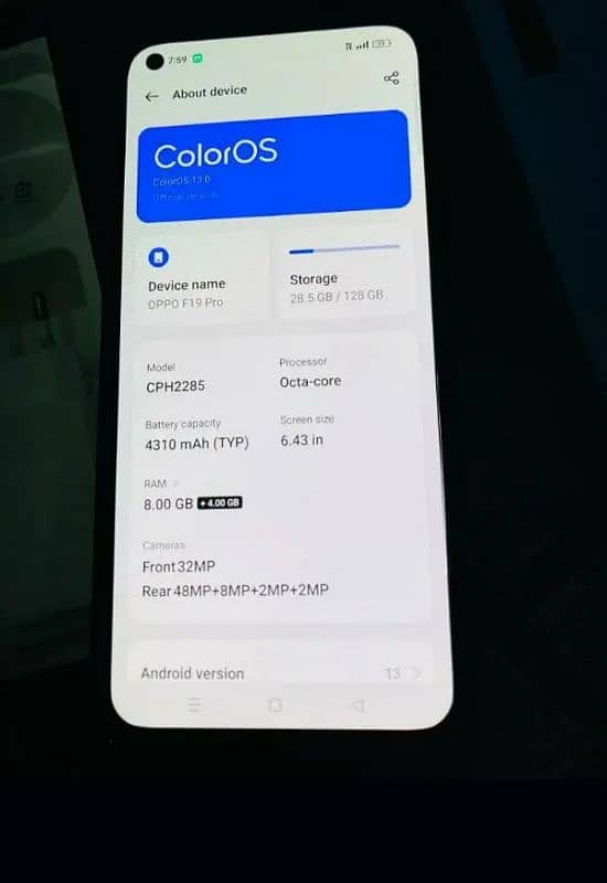 Oppo F 19 Pro 8/128 with box officially dual sim approve 10/10 1