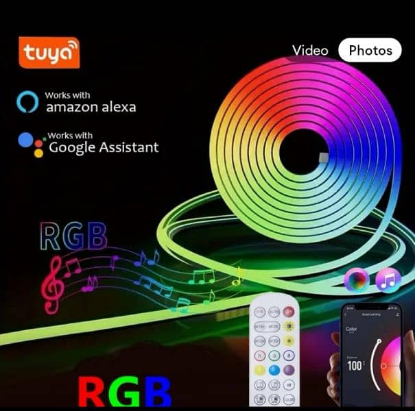 RGB 5 foot neo light for room decoration 0