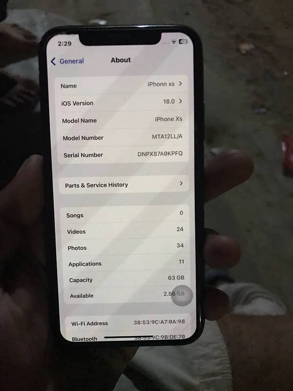 Xs None PTA 64 Gb Face ID true tones All okay bettery health 74 1