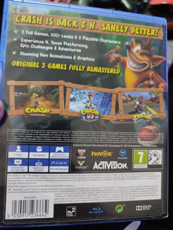 Crash bandicoot 3 games included 1