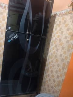 black glass door fridge