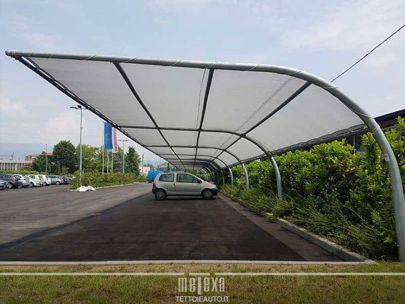 Car parking shade - Tensile sheds - Marquee shed- Wall mounted- Porch 1