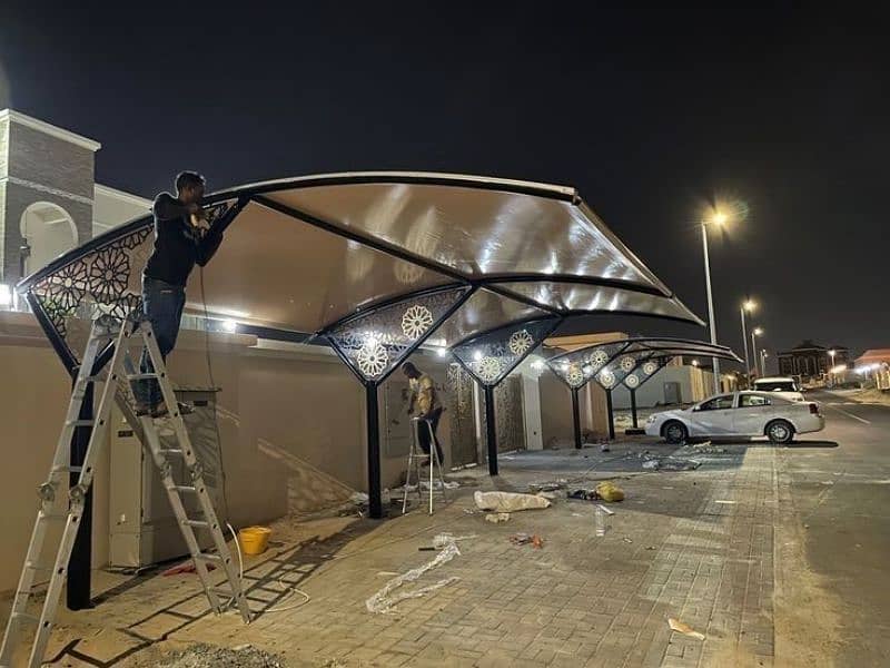 Car parking shade - Tensile sheds - Marquee shed- Wall mounted- Porch 2