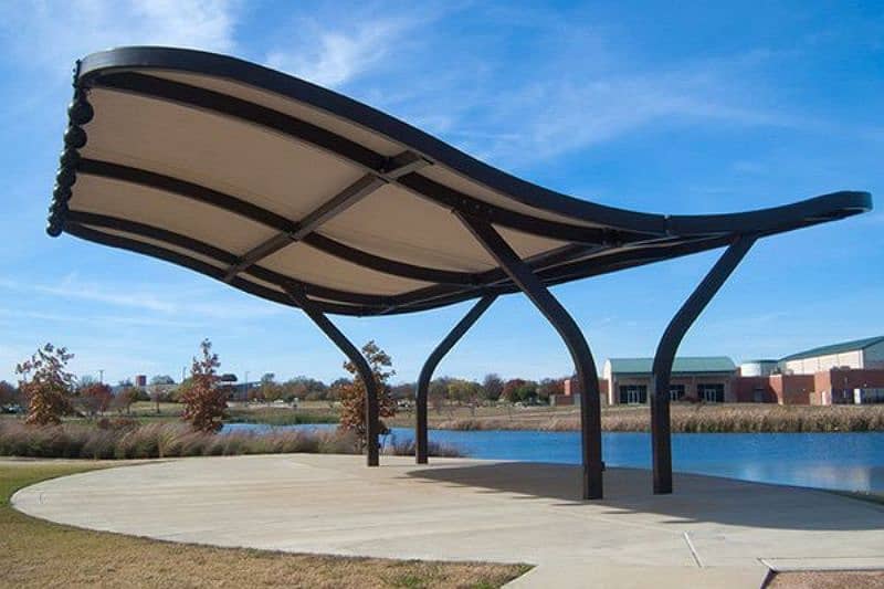 Car parking shade - Tensile sheds - Marquee shed- Wall mounted- Porch 3