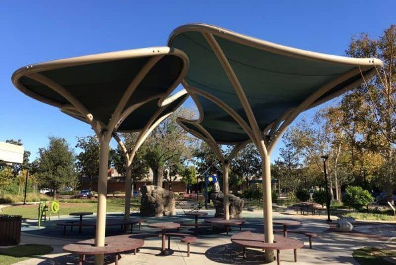 Car parking shade - Tensile sheds - Marquee shed- Wall mounted- Porch 11