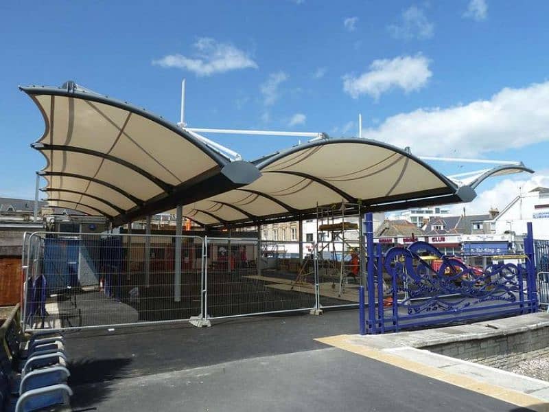 Car parking shade - Tensile sheds - Marquee shed- Wall mounted- Porch 13