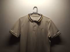 Giordano - Men's casual beige cotton collared polo shirt (branded)