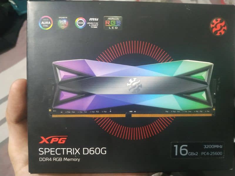 XPG Spectrix D60G 16x2 (total 32GB) DDR4 3200mhz RGB Rams 1