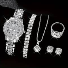 women diamond official set, Roman watch